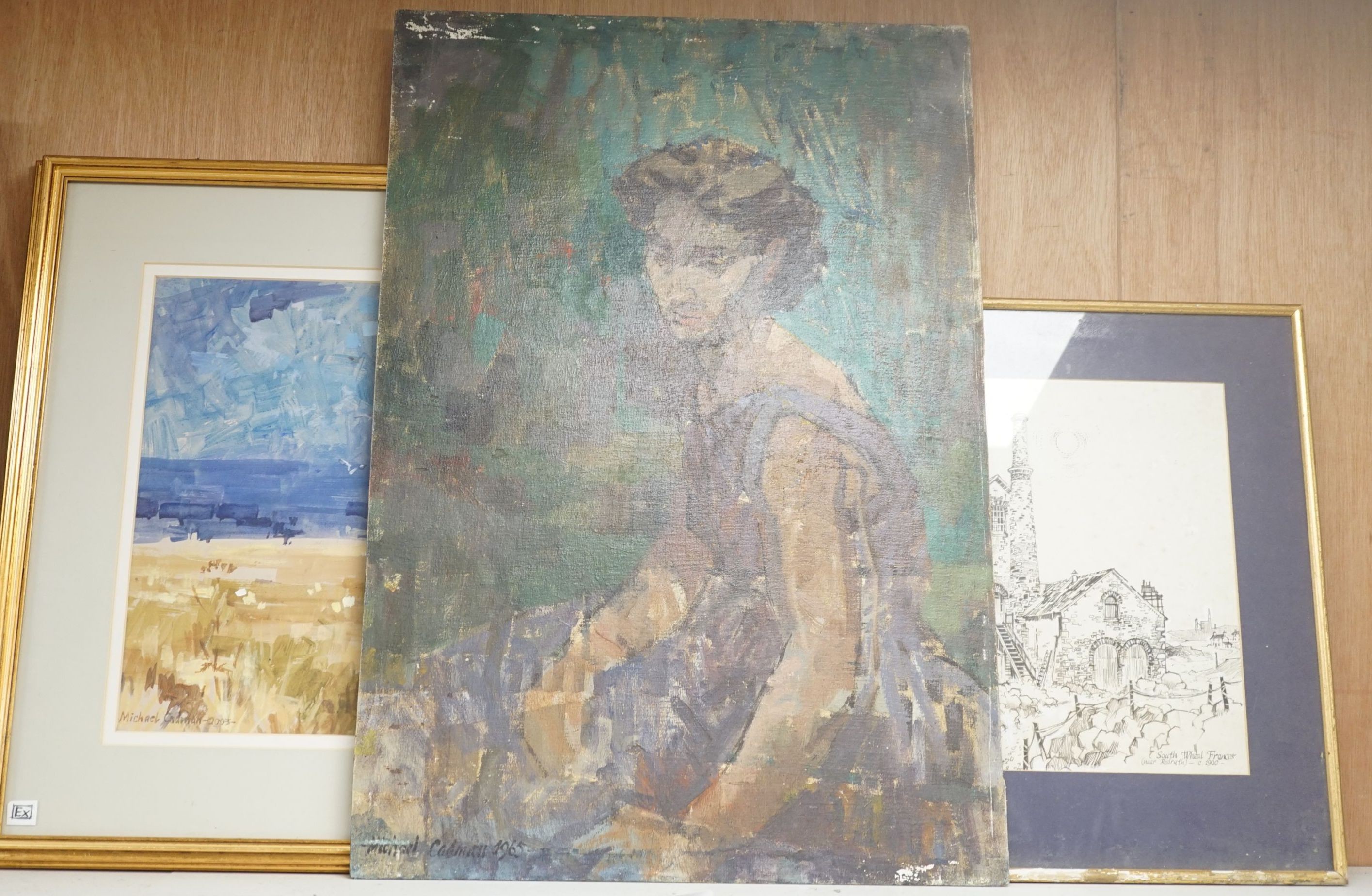 Michael Cadman (1920-2012), a group of assorted oils and watercolours, Landscapes and portraits, signed between 1965 and 2004, largest 66 x 46cm